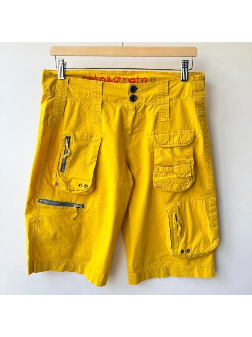 Pete & Greta Y2K Cargo Utility Shorts Women's Size 8 Yellow